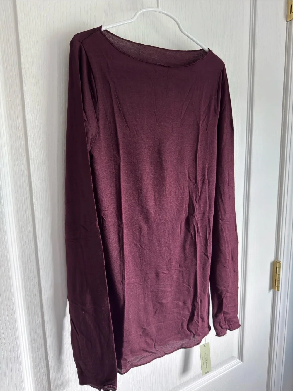 Intimissimi Boat Neck Modal Cashmere Ultralight Top - dark burgundy - Picture 4 of 6